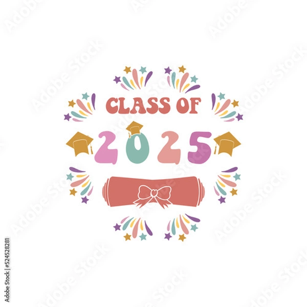 Fototapeta Class of SVG BUNDLE, retro groovy vintage class of svg, Seniors SVG png, Graduation class of svg png, first day of school, Back to School