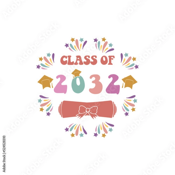 Fototapeta Class of SVG BUNDLE, retro groovy vintage class of svg, Seniors SVG png, Graduation class of svg png, first day of school, Back to School