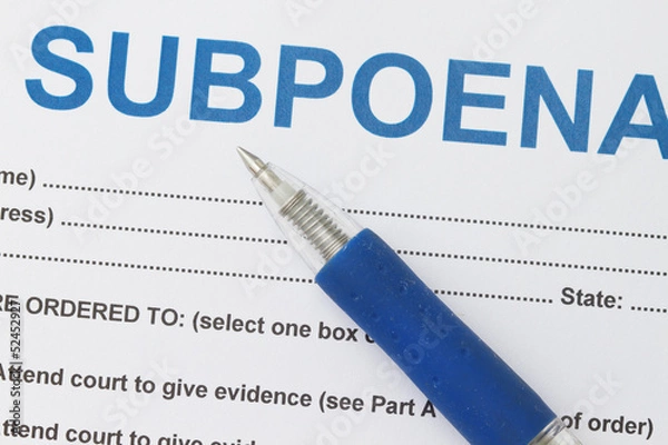Fototapeta Subpoena
