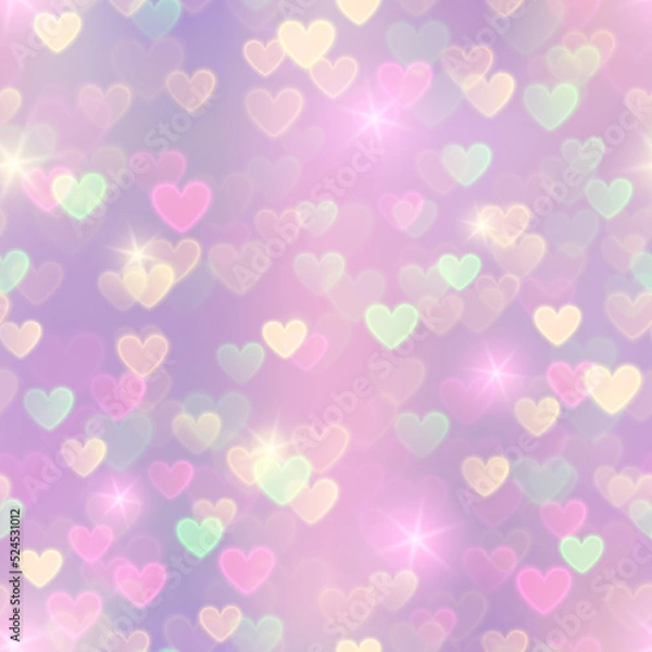 Obraz Romantic pattern with heart bokeh