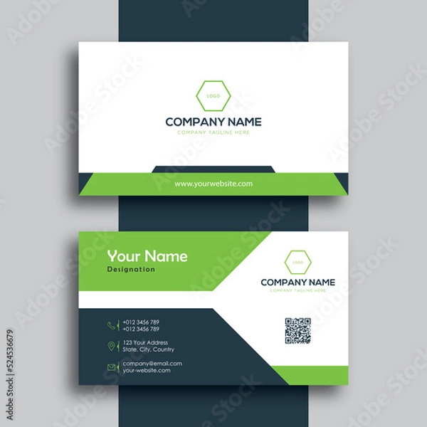 Fototapeta Business card design template, Clean professional business card template, visiting card, business card template.