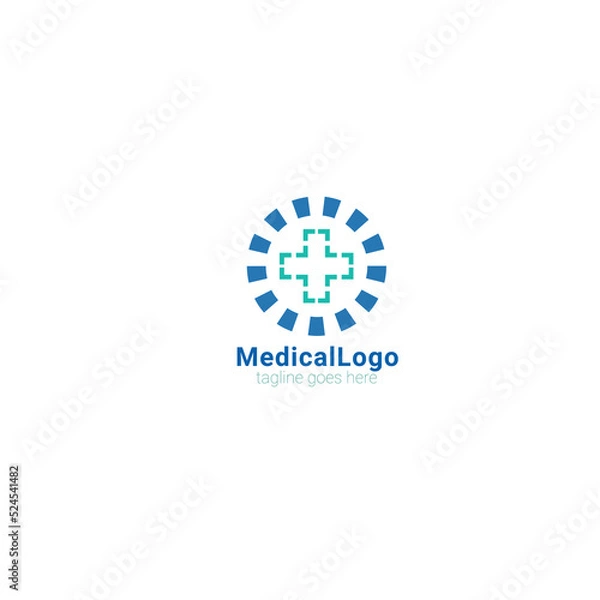 Fototapeta Medical pharmacy logo design template.- vector illustrator