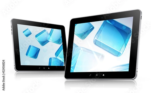 Fototapeta Vector tablet computers with abstract background