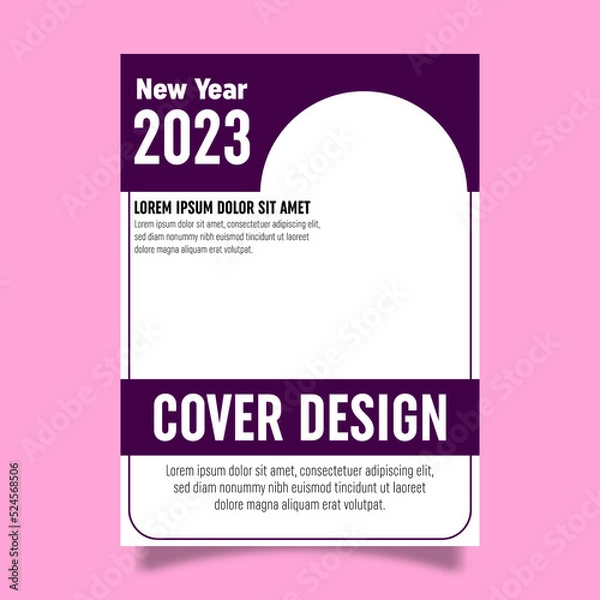 Obraz Vector book cover design template for new year celebration