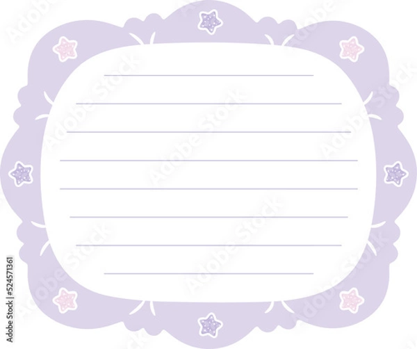 Obraz Blank cute note frame with pastel coloring and with stars