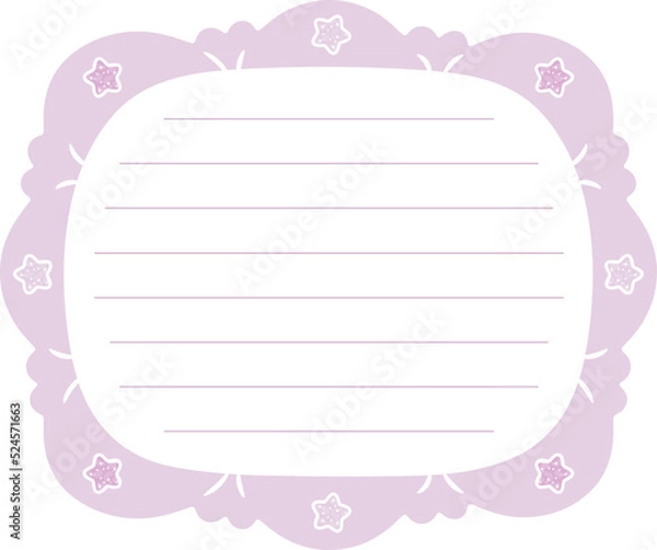 Obraz Blank cute note frame with pastel coloring and with stars