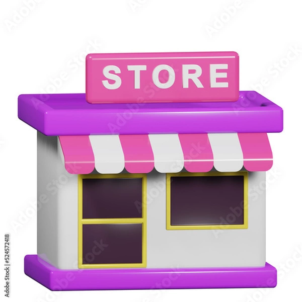 Fototapeta Store 3d Icon