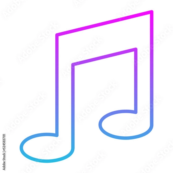 Fototapeta Music App Line Gradient Icon