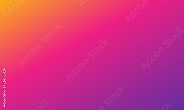 Fototapeta Abstract blurred gradient background in yellow, pink and purple colors. Colorful smooth banner template. Easy editable soft color vector illustration.