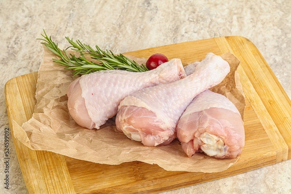 Obraz Raw chicken leg Drumstick for cooking