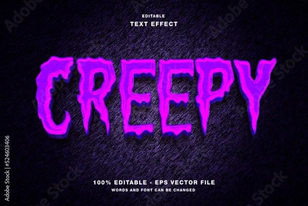 Fototapeta creepy editable text effect