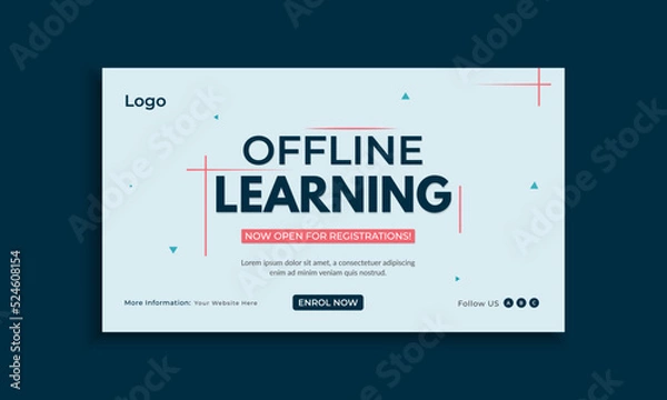 Fototapeta School admission web banner template design