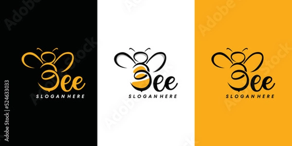 Obraz Letter b for bee logo design insect  Vector 