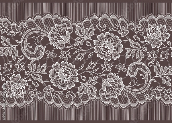 Obraz Lace seamless pattern ribbon border vector