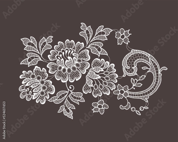Fototapeta Lace clip art collections white vector elements
