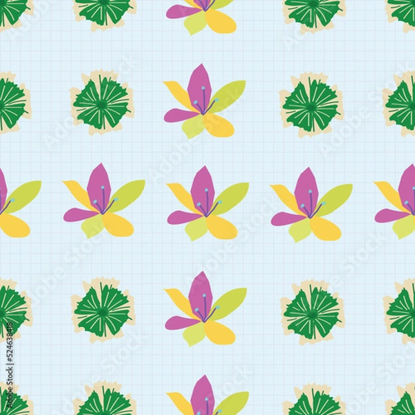 Fototapeta Flower Square Seamless Pattern