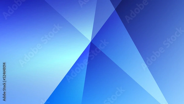 Fototapeta Abstract blue light and shade triangle shape creative background illustration.