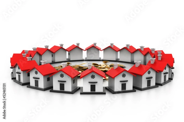 Obraz Houses circle.(home choice concept).