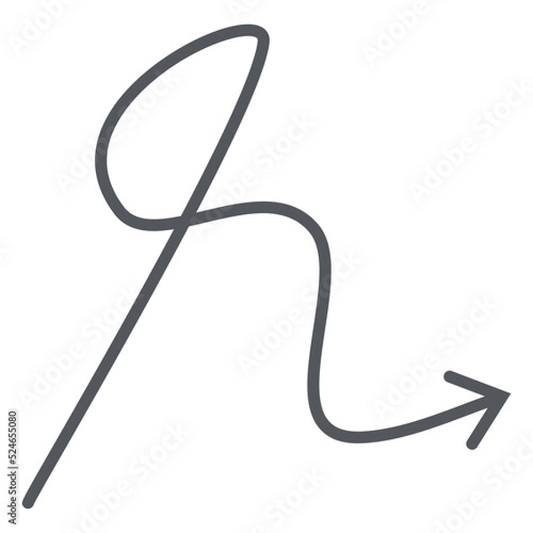 Fototapeta Arrow Line Hand Drawn Aesthetics Doodle