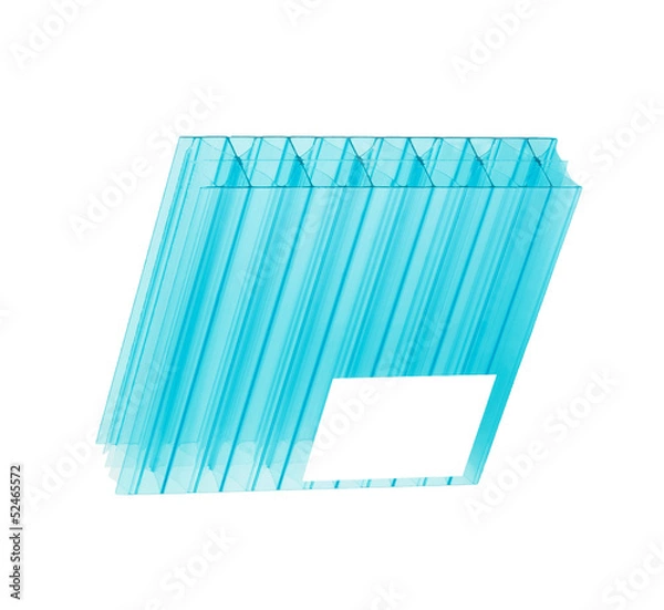 Obraz Blue color polycarbonate sheet isolated on white background
