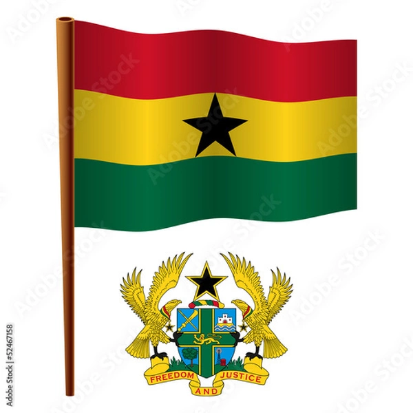 Obraz ghana wavy flag