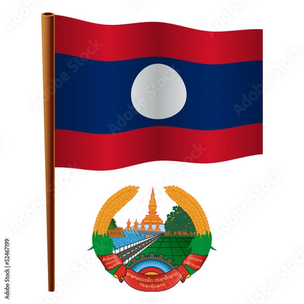 Obraz laos wavy flag