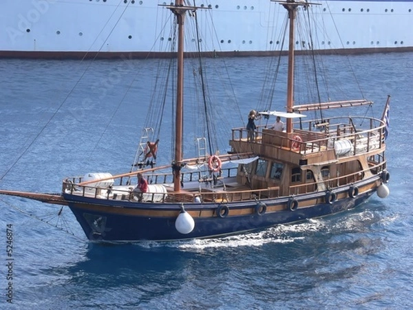 Fototapeta Old wooden sailboat.