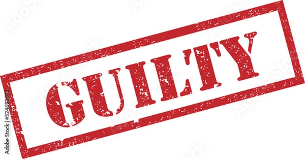 Fototapeta Guilty Stamp. Red Text Rubber Stamp Ink - Vector.