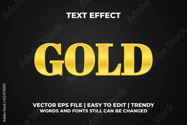 Fototapeta Simple gold text effect template design 