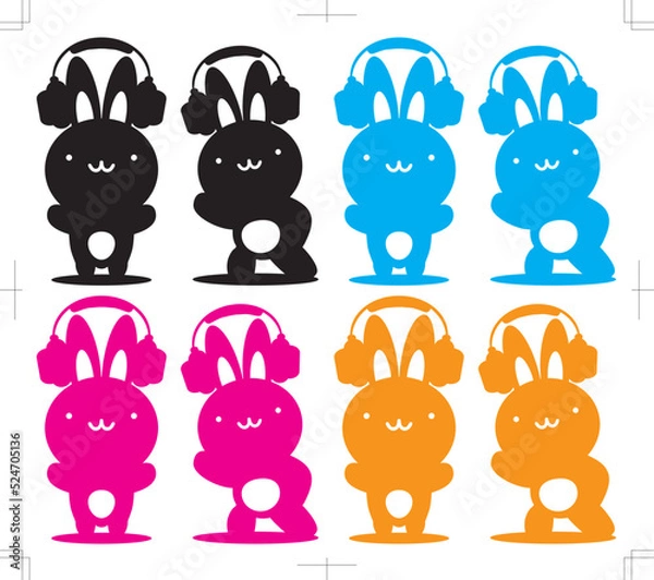 Fototapeta Rabbit_Headphones