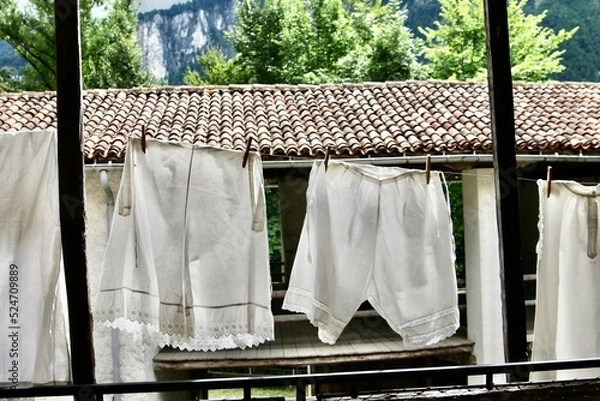 Obraz laundry drying on the clothesline