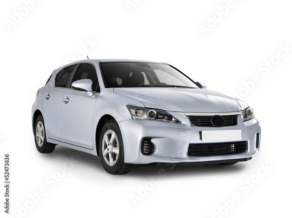 Obraz Widok z boku samochodu na białym