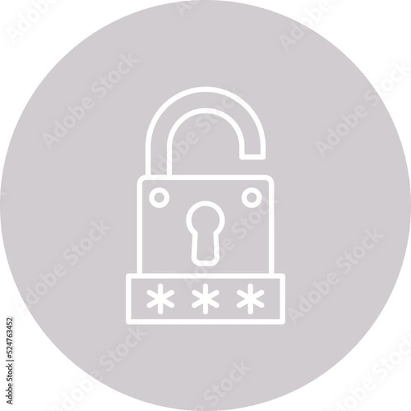 Fototapeta Password Key Multicolor Circle Line Inverted Icon