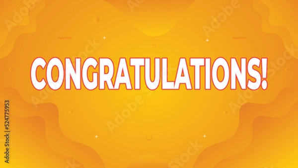 Fototapeta Congratulations banner and sign with colorful background design