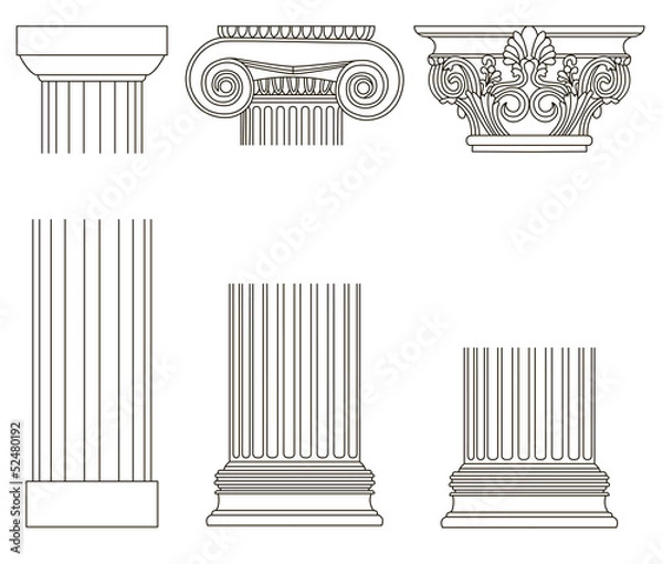 Obraz old-style greece column. eps10 vector illustration