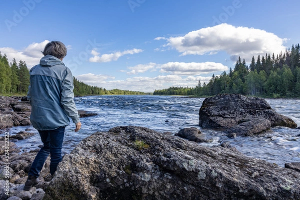 Fototapeta Krokforsen is a rapids in Norrbotten County. Krokforsen is situated nearby to Linamyren, and south of Norsivaara.,Sweden,scandinavia,Europe
