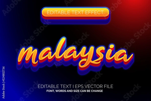Fototapeta simple malaysia days text effect style 