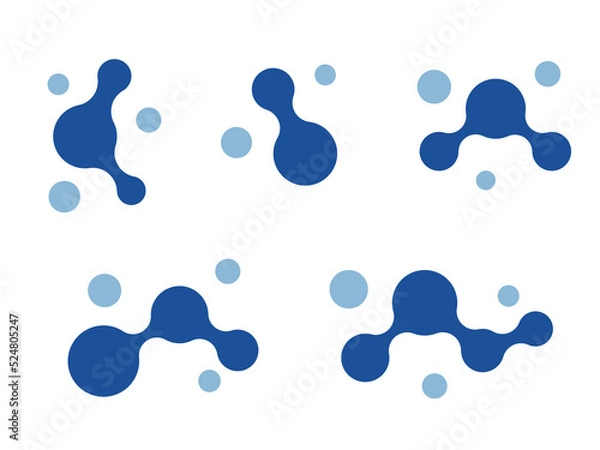 Obraz ナノテクノロジーの分子アイコンイラストセット