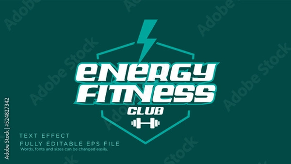 Fototapeta Energy Fitness Logo Text Effect Font Type