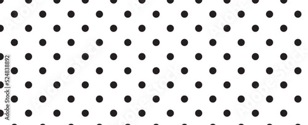 Obraz monochrome polka dot black and white seamless pattern background