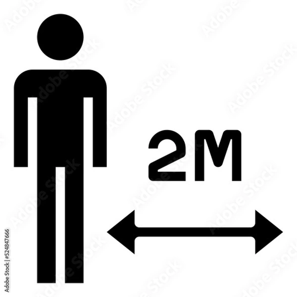 Obraz SOCIAL DISTANCING glyph icon