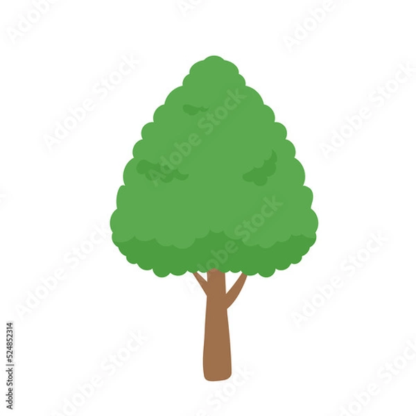 Fototapeta Vector green tree element. fertile forest for decoration