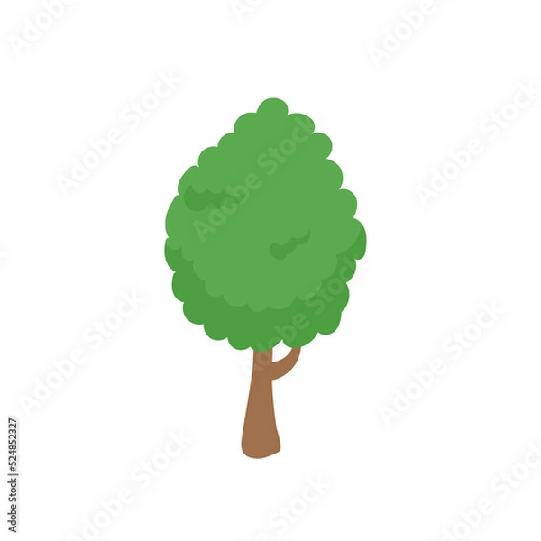 Fototapeta Vector green tree element. fertile forest for decoration