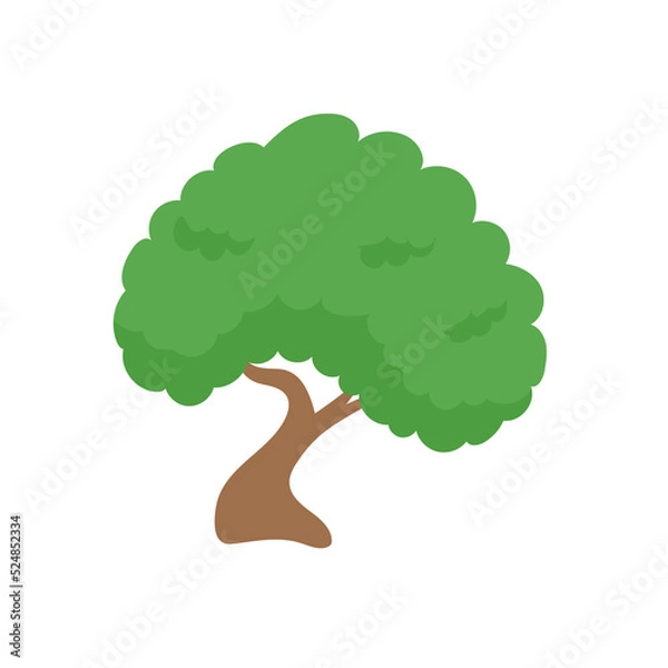 Fototapeta Vector green tree element. fertile forest for decoration