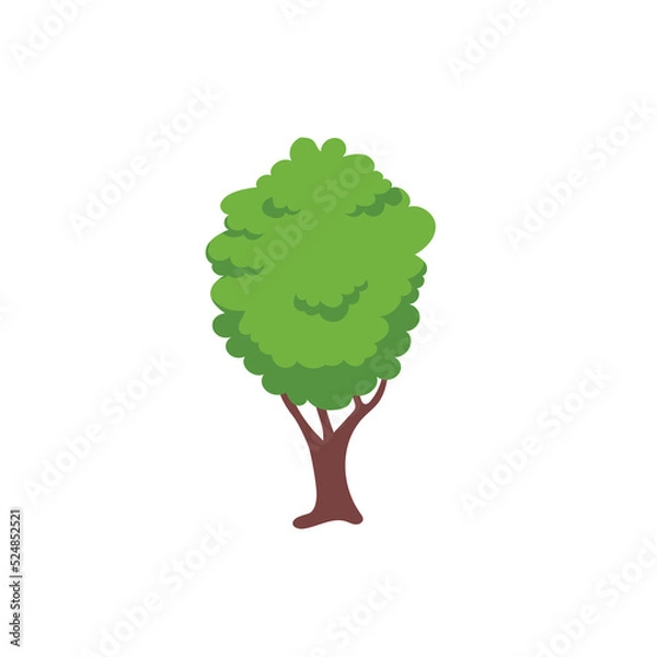 Fototapeta Vector green tree element. fertile forest for decoration
