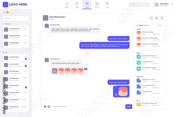 Obraz Project tasks homepage application UI design sources