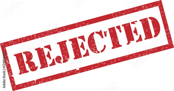 Obraz Rejected Stamp. Red Text Rubber Stamp Ink - Vector.