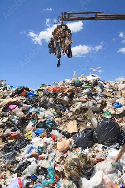 Obraz Graber crane working in landfill