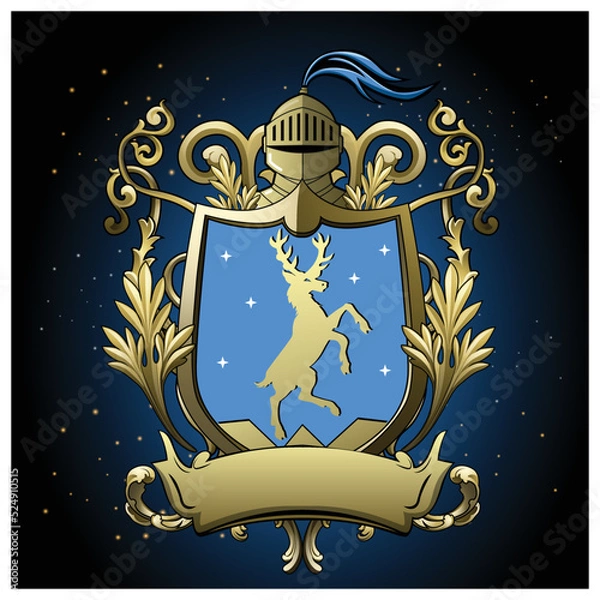 Obraz Modern warrior, knight, and shield