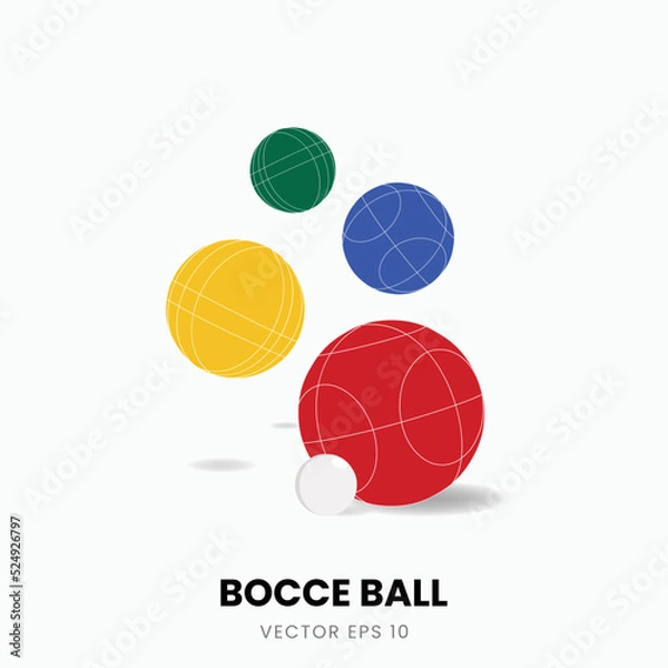 Obraz Illustration of Bocce Ball in several colors. Perfect For Additional Images With Bocce Sports Theme.